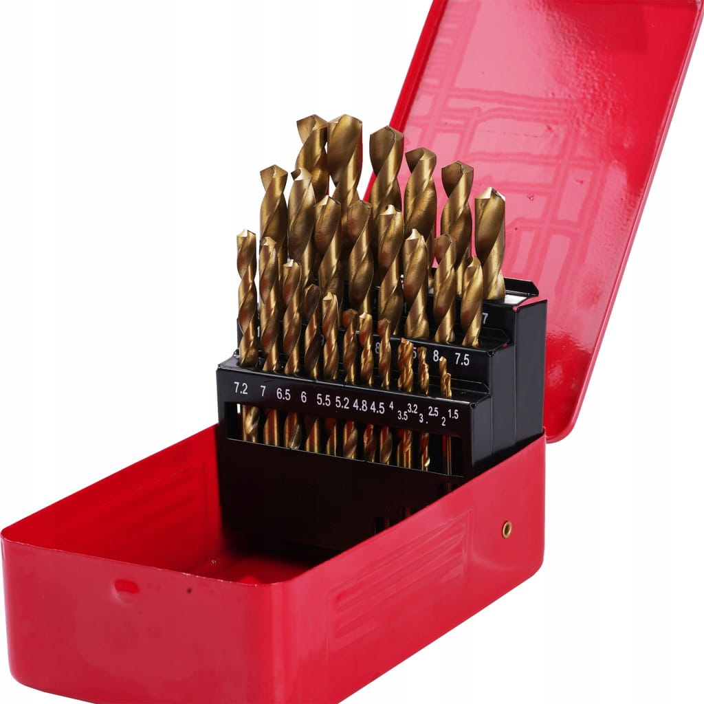 Wiertła DO metalu zestaw 29 szt 1.5 - 12.7 mm HSS