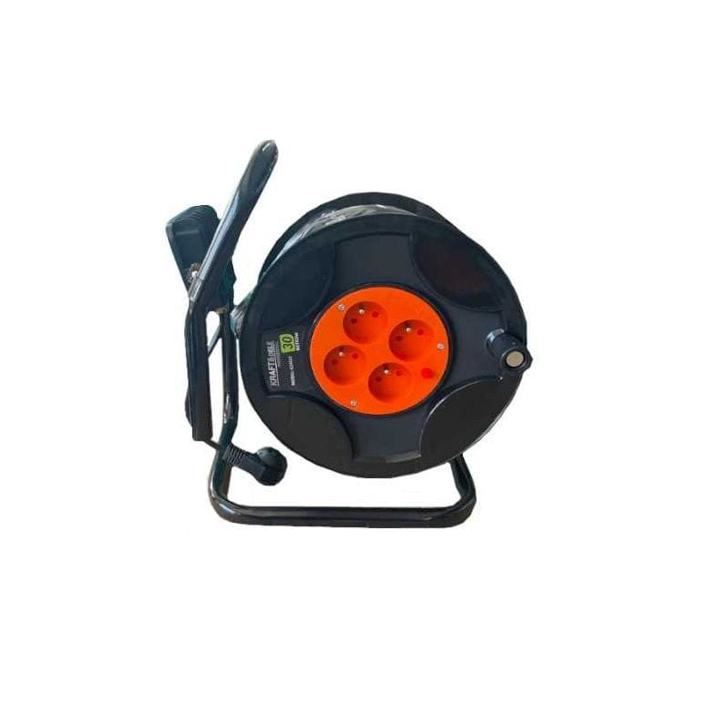 Przedłużacz bębnowy Kraft&Dele 30m 4 gniazda LED czarny KD4037 3x2,5mm