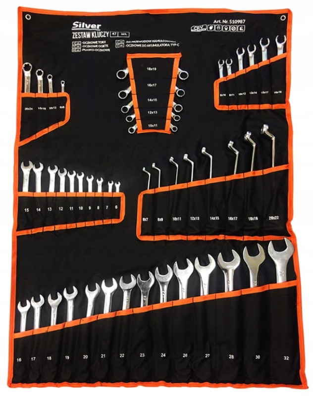 Klucze płasko-oczkowe SilverTools S10987