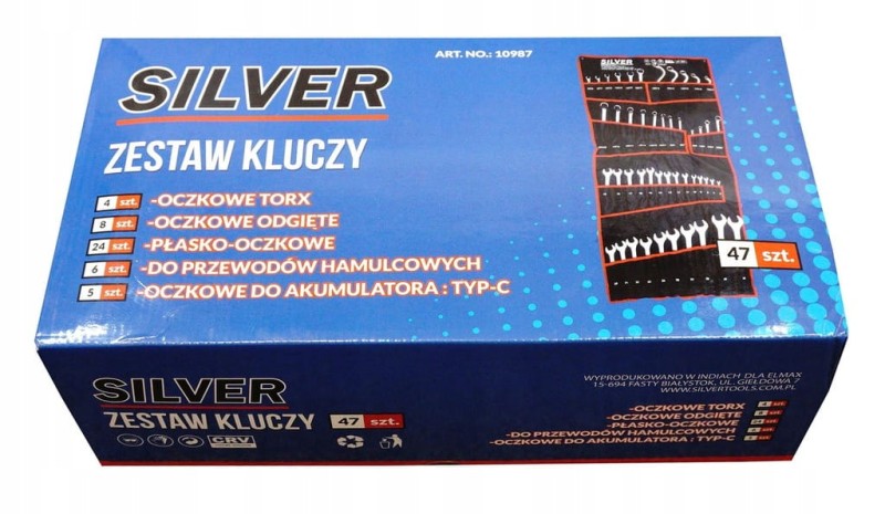 Klucze płasko-oczkowe SilverTools S10987