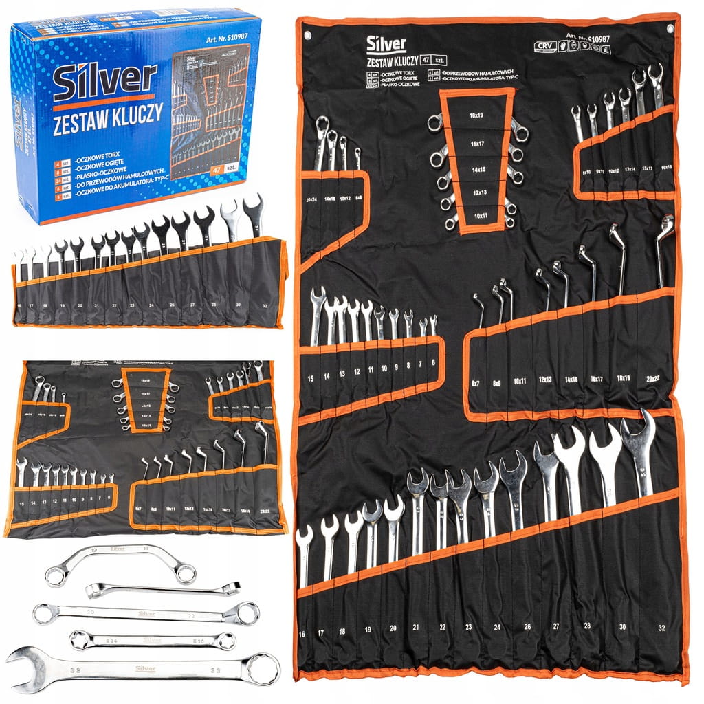 Klucze płasko-oczkowe SilverTools S10987