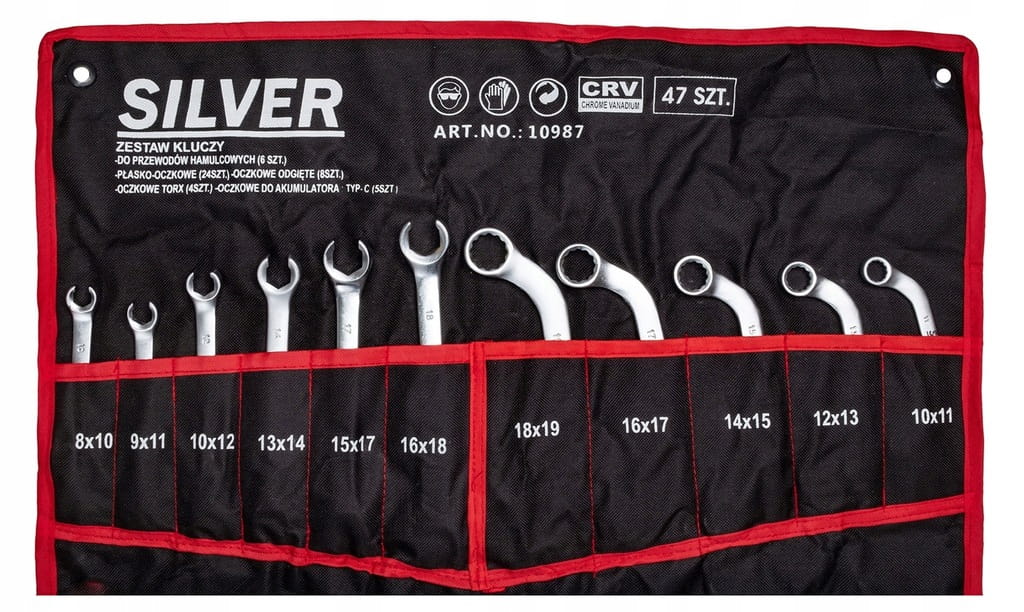 Klucze płasko-oczkowe SilverTools S10987