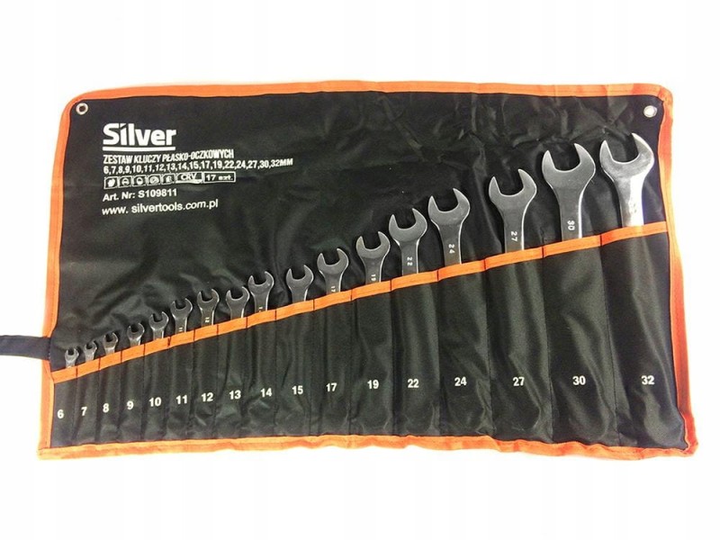 Zestaw kluczy płasko-oczkowych SilverTools S109811