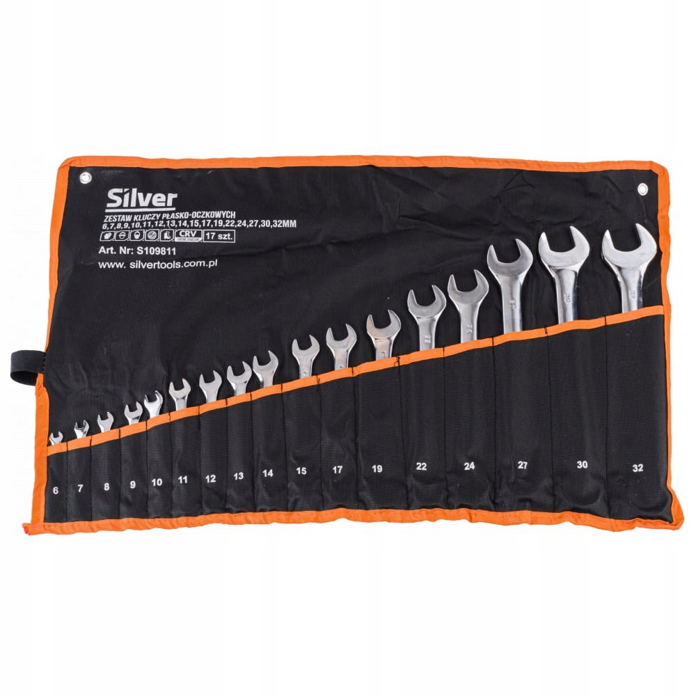 Zestaw kluczy płasko-oczkowych SilverTools S109811