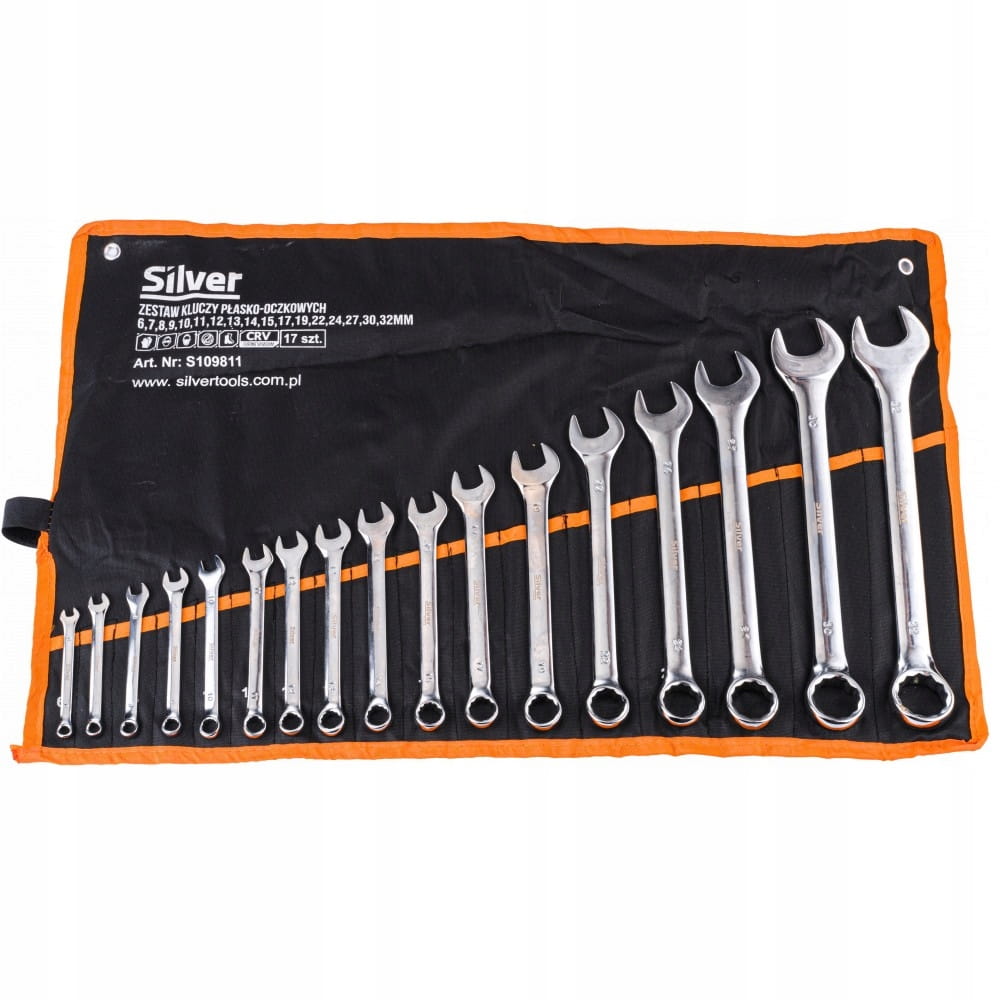 Zestaw kluczy płasko-oczkowych SilverTools S109811