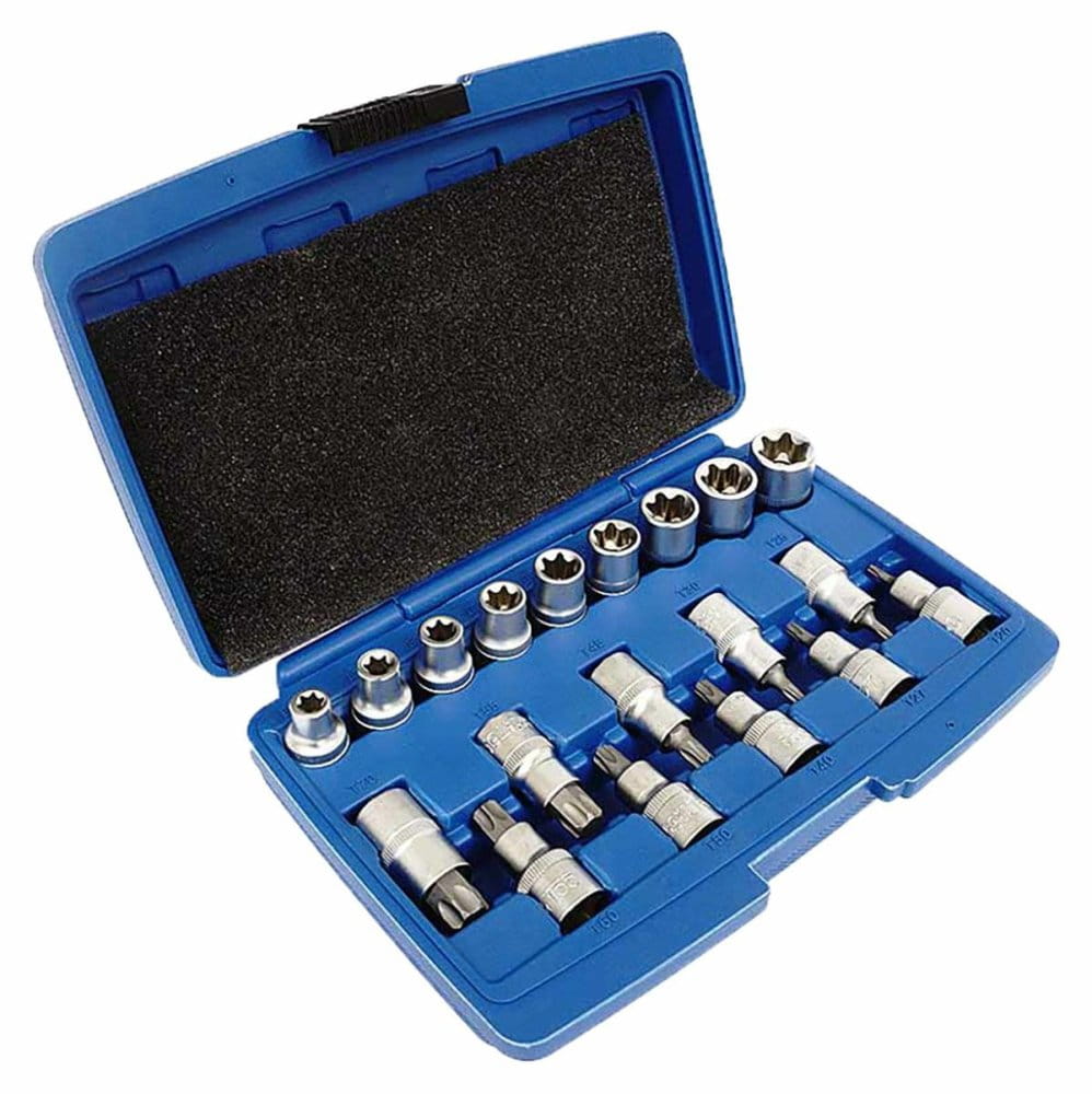 SILVER ZESTAW NASADEK TORX NASADKI KLUCZE NASADOWE E-TORX 1/2 19E SK-019-03