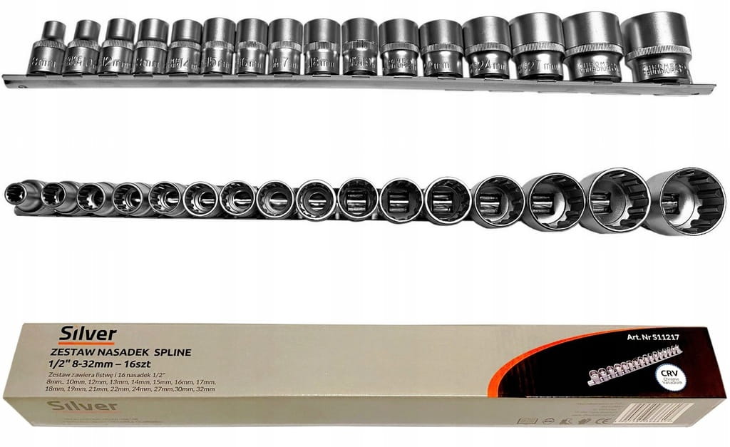 NASADKI SPLINE CR-V ZESTAW 16 EL 8-32MM 12-KĄTNE