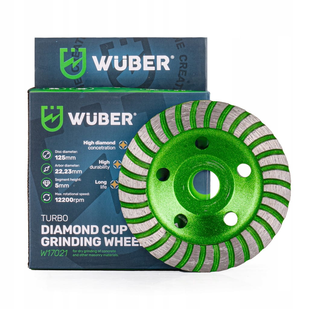 DIAMENTOWA TARCZA GARNKOWA DO SZLIFOWANIA BETONU 125MM SEGMENTOWA WUBER