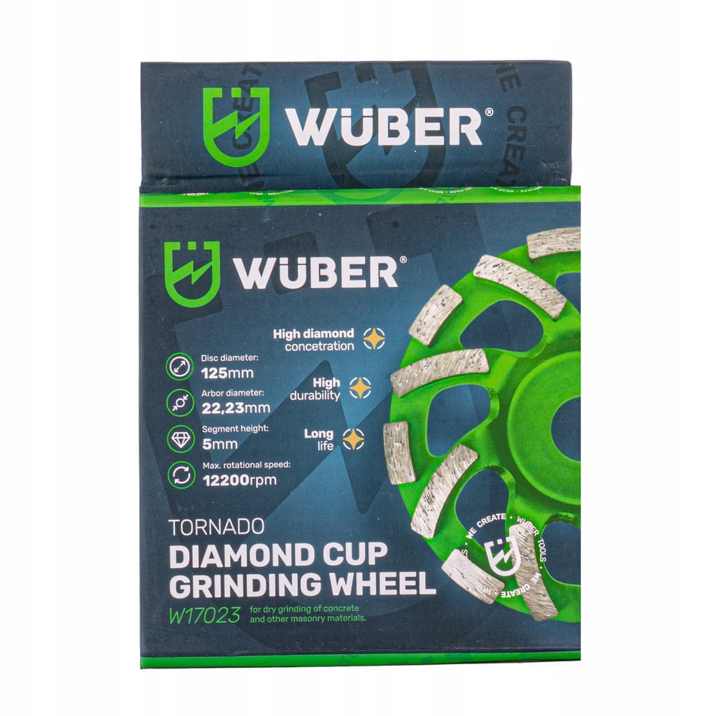 DIAMENTOWA TARCZA GARNKOWA DO SZLIFOWANIA BETONU 125MM SEGMENTOWA WUBER