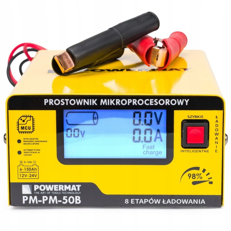 Prostownik mikroprocesorowy Powermat PM-PM-50B 10 A