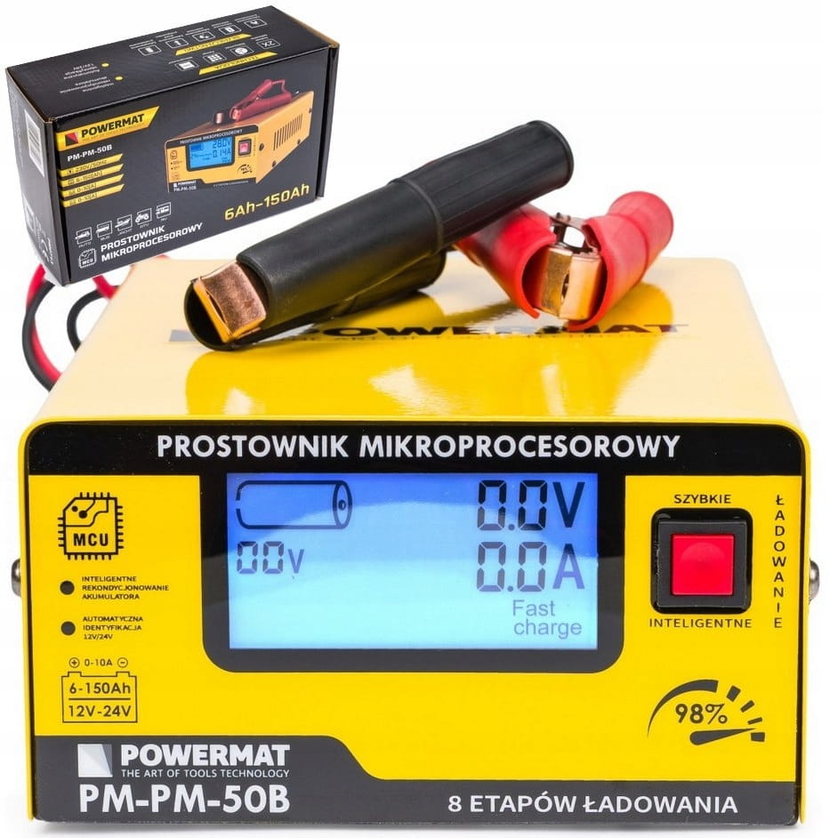 Prostownik mikroprocesorowy Powermat PM-PM-50B 10 A