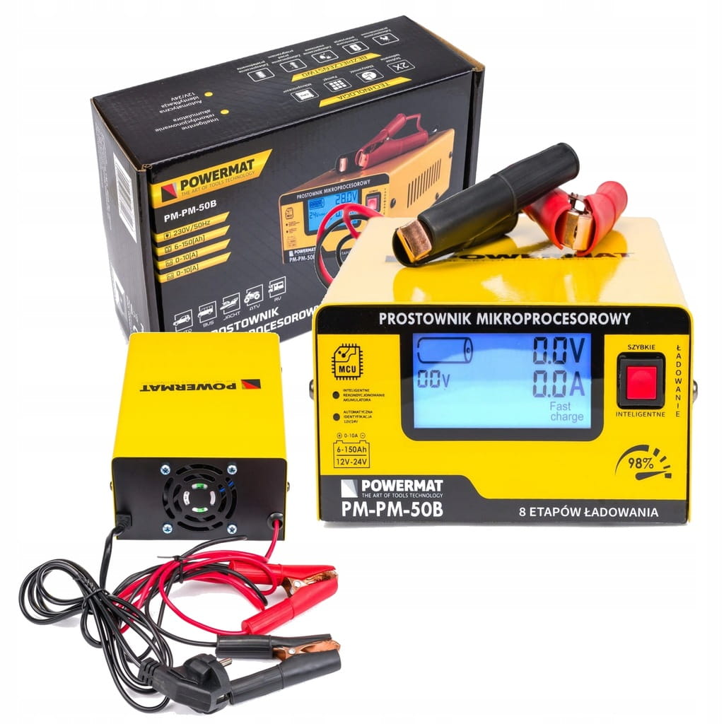 Prostownik mikroprocesorowy Powermat PM-PM-50B 10 A