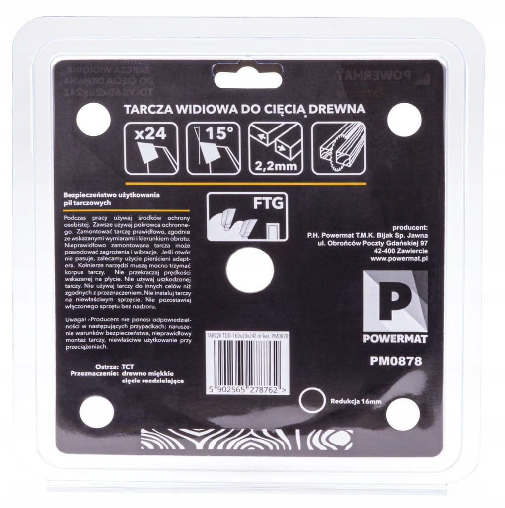 Tarcza WIDIOWA Do Drewna Piły Piła 160 x 20 mm 24Z