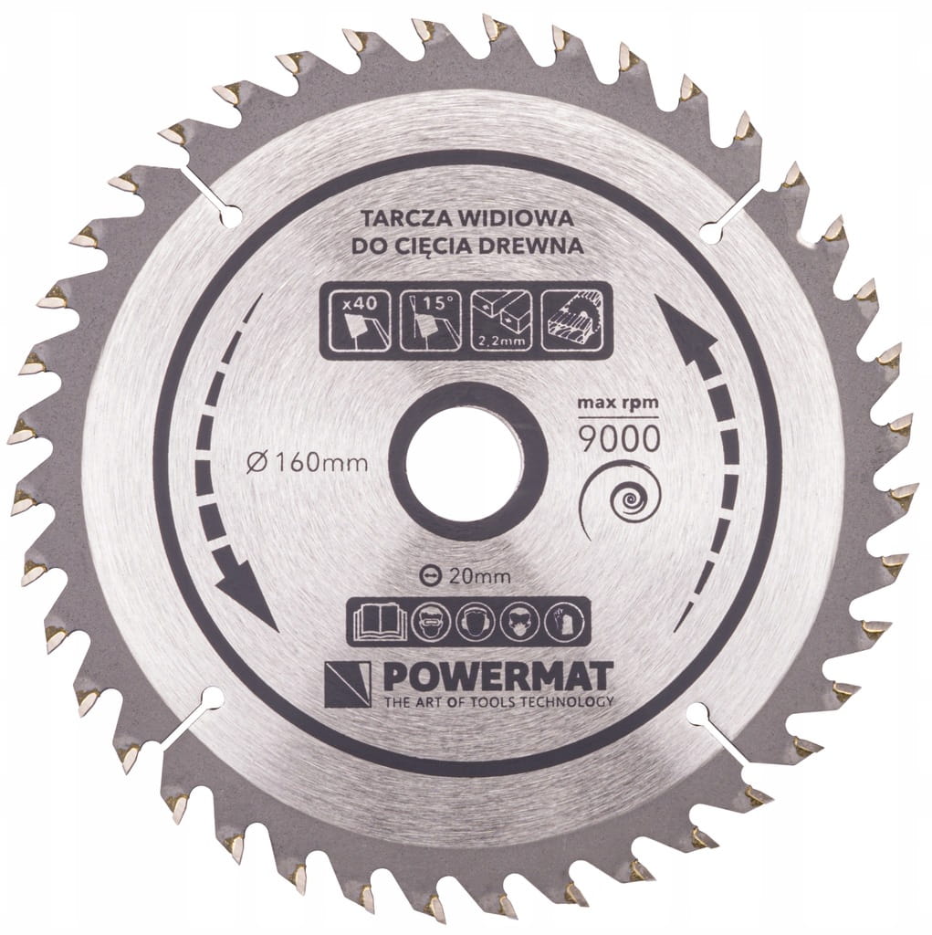 Tarcza WIDIOWA Do Drewna Piły Piła 160 x 20 mm 40Z