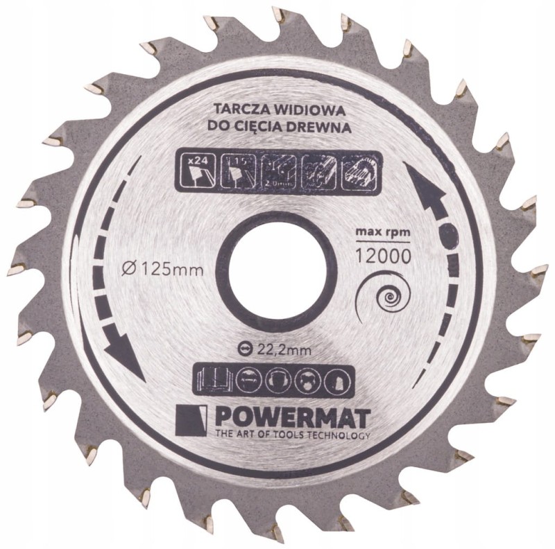 Tarcza WIDIOWA Do Drewna Piły Piła 125 x 22.2 24Z