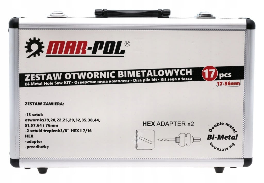 Otwornice do metalu i drewna bi-metal 17 otwornica