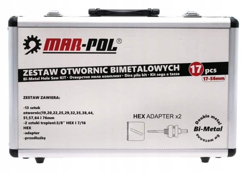 Otwornice do metalu i drewna bi-metal 17 otwornica