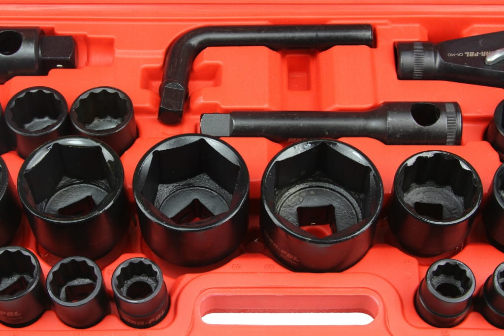 KLUCZE NASADOWE NASADKI UDAROWE ZESTAW TIR 3/4''+1" 6-kątne &