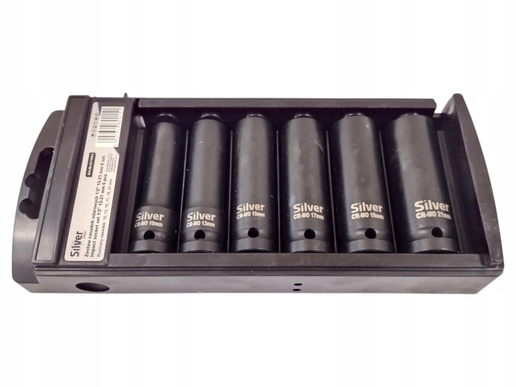 ZESTAW NASADEK UDAROWYCH 1/2'' DŁUGIE 10–21 mm – 6 SZT. SilverTools