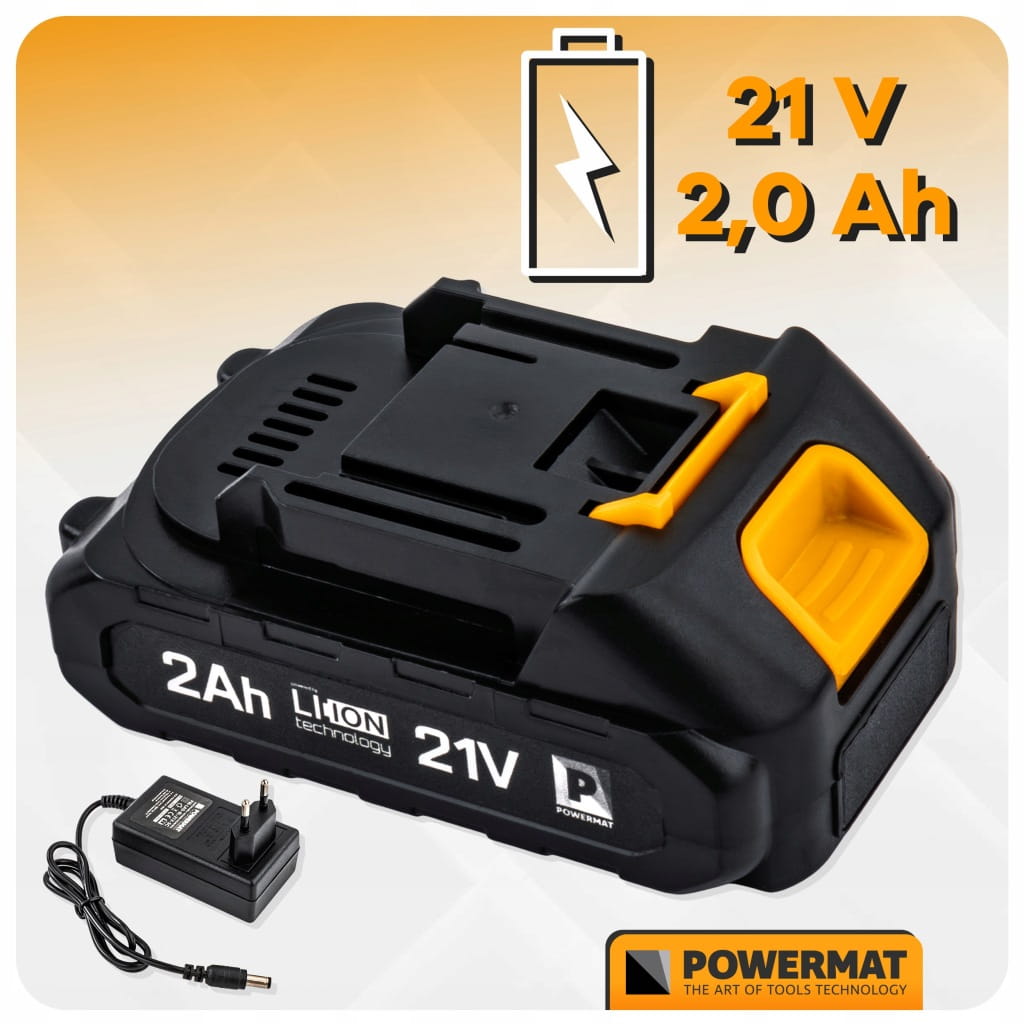 Wkrętarka Powermat zasilanie akumulatorowe 21 V wiertarko-wkrętarka
