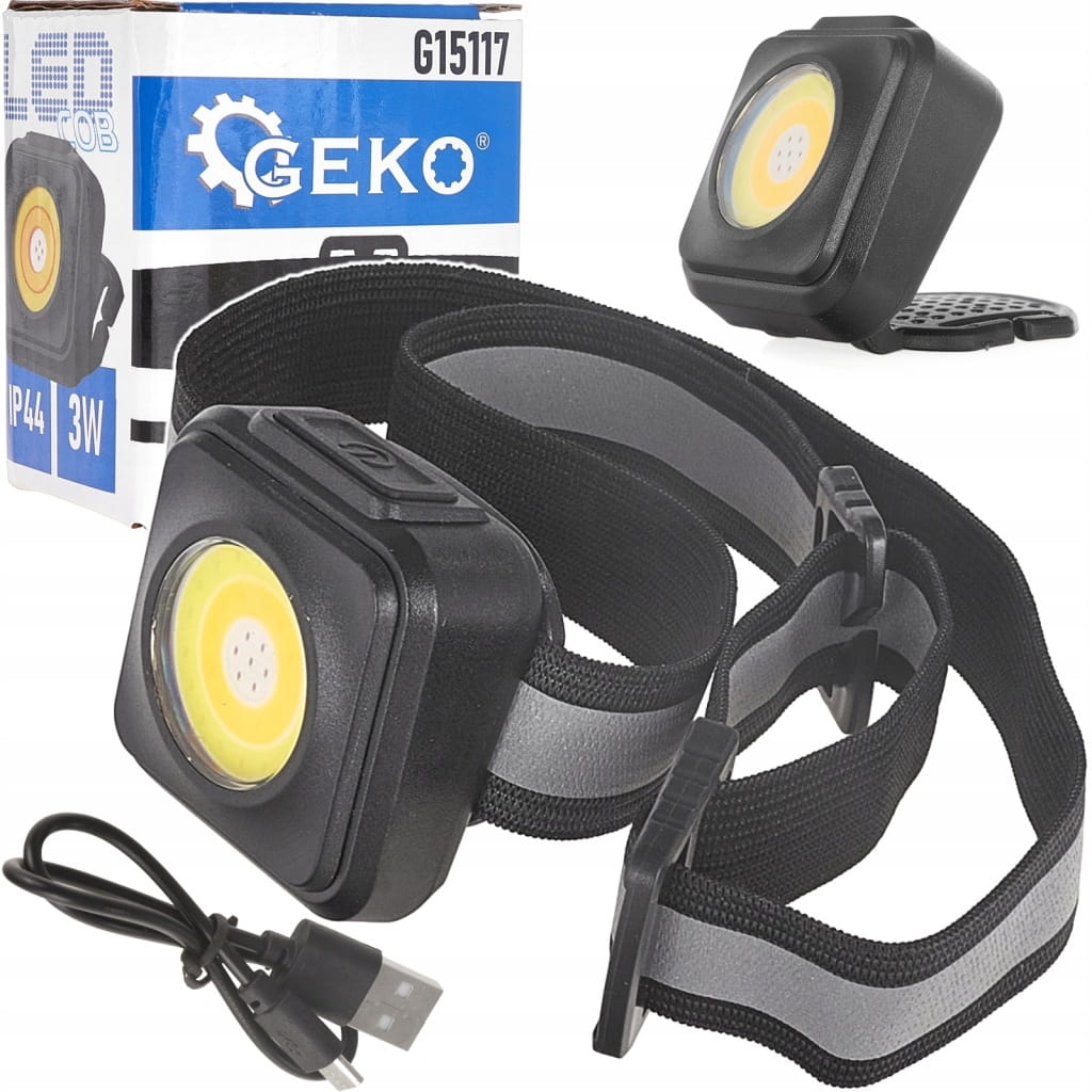 LAMPA WSTRZĄSOODPORNA LATARKA CZOŁOWA CZOŁÓWKA LED COB 3W 500lm 500mAh