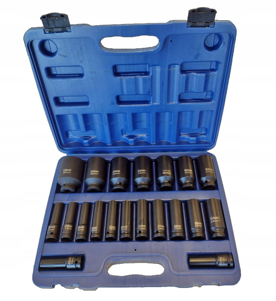 Nasadka udarowa SilverTools 1/2" 10-38 mm zestaw 20 szt.