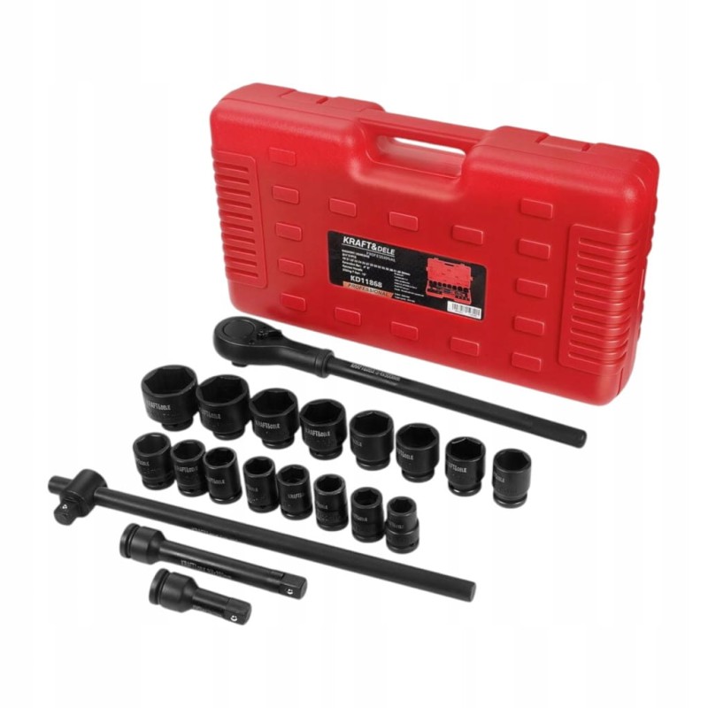 GRZECHOTKI+ PRZEDŁUŻKI+ NASADKI UDAROWE 3/4" 21szt