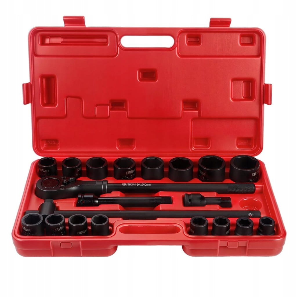 GRZECHOTKI+ PRZEDŁUŻKI+ NASADKI UDAROWE 3/4" 21szt