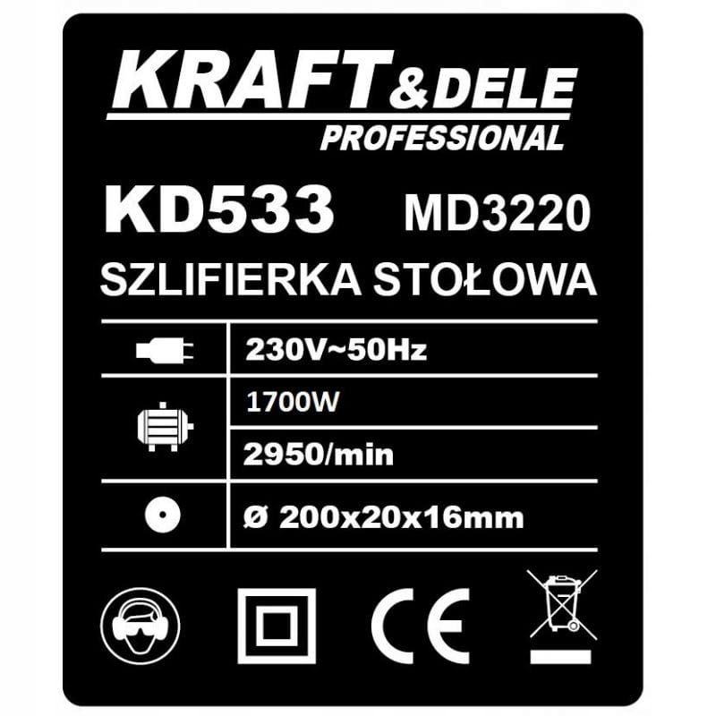 Szlifierka stołowa tarczowa kamieniowa 200 mm 1700 W