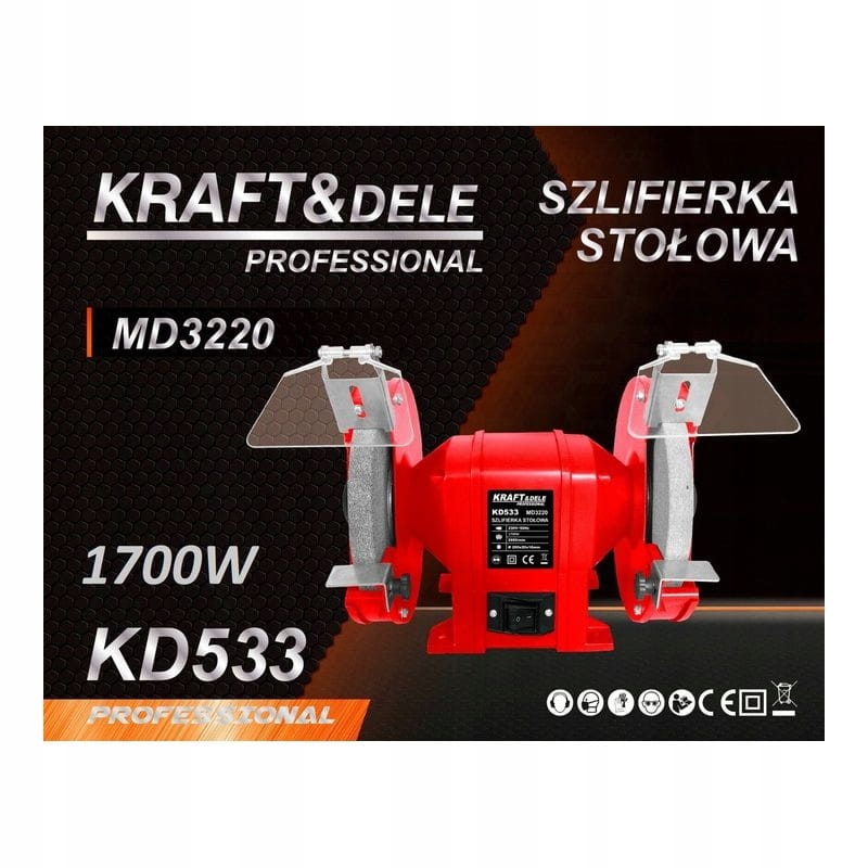 Szlifierka stołowa tarczowa kamieniowa 200 mm 1700 W