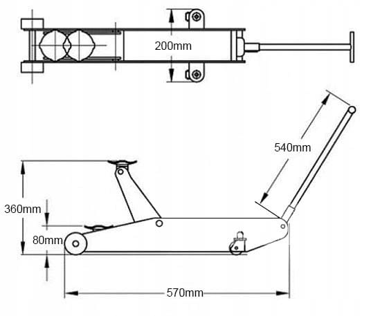 Podnośnik samochodowy SilverTools niskoprofilowy 2500 kg 80-360 mm