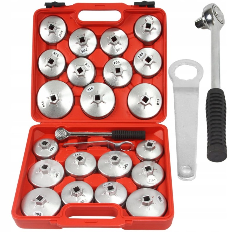Klucz nasadowy do filtrów oleju Mar-Pol 23 el. aluminium z grzechotką
