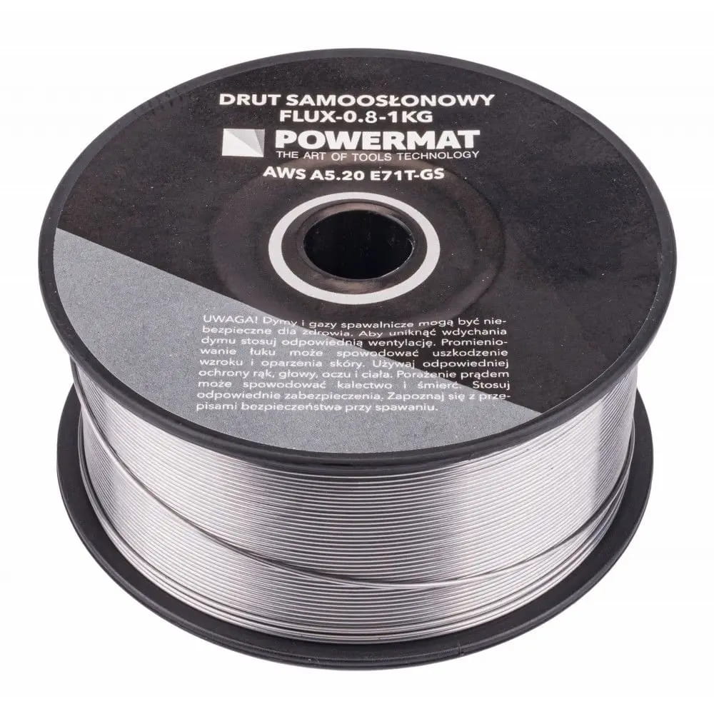 POWERMAT Drut spawalniczy rdzeniowy (samoosłonowy) 0,8mm 1kg FLUX-0.8-1KG,