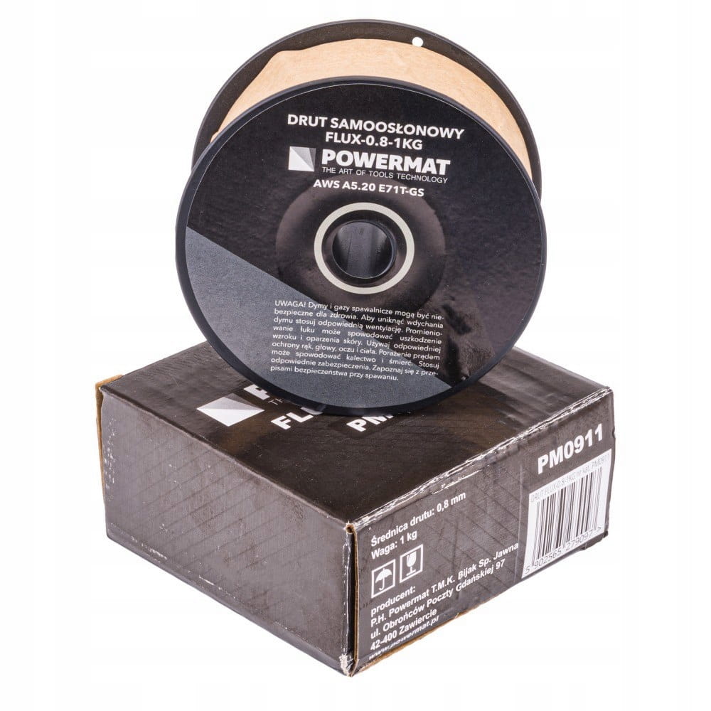 POWERMAT Drut spawalniczy rdzeniowy (samoosłonowy) 0,8mm 1kg FLUX-0.8-1KG,