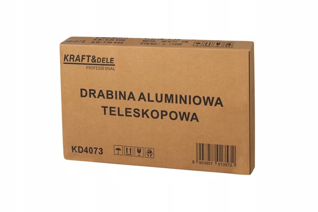 Drabina aluminiowa teleskopowa Kraft&Dele, 10 stopni, 320 cm, max 150kg