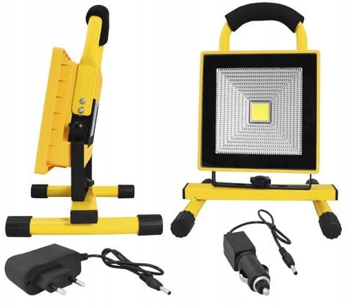 Lampa robocza LED z akumulatorem 10W halogen SLIM 12V/230V