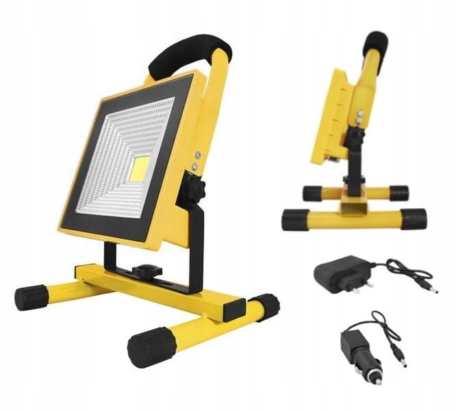 Lampa robocza LED z akumulatorem 10W halogen SLIM 12V/230V