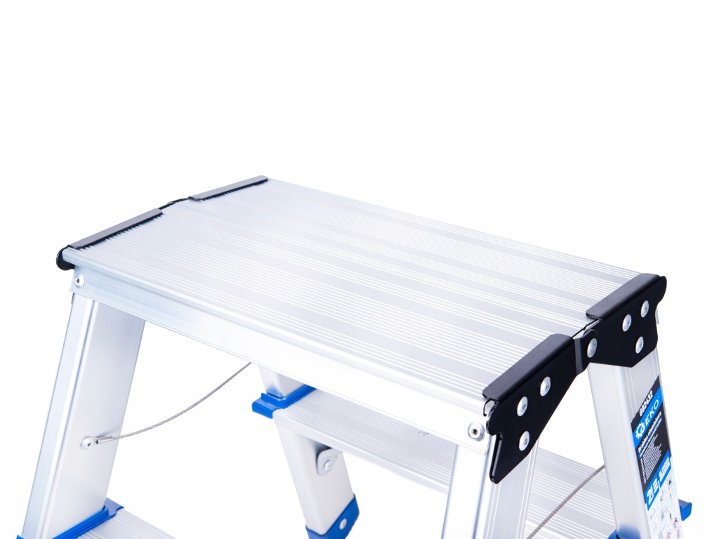 Drabina aluminiowa 2-stopniowa dwustronna 150 kg stołek Geko Profi