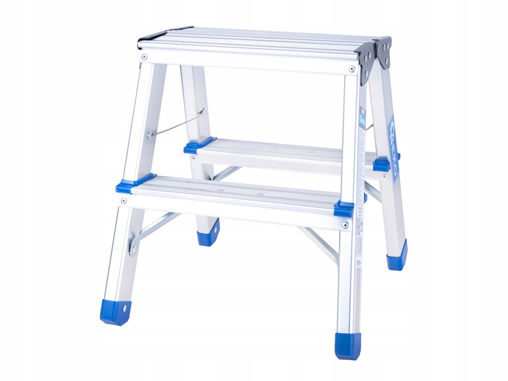 Drabina aluminiowa 2-stopniowa dwustronna 150 kg stołek Geko Profi