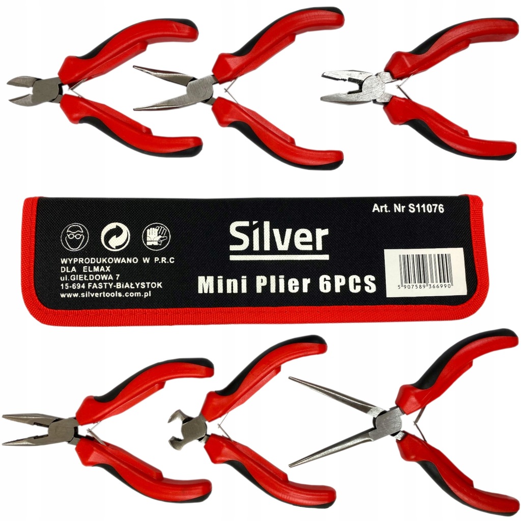 Szczypce kombinerki mini zestaw 6 szt. precyzyjne 125 mm Silver