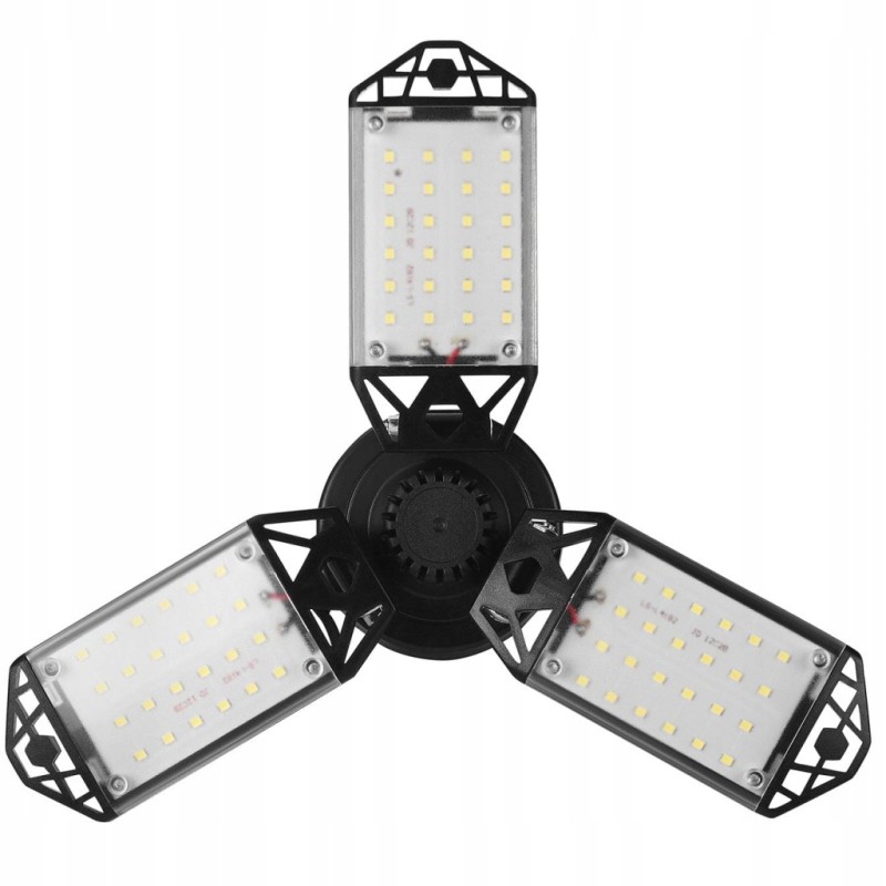 Lampa warsztatowa sufitowa 3 panele składane LED 90° 80W 8500 lm