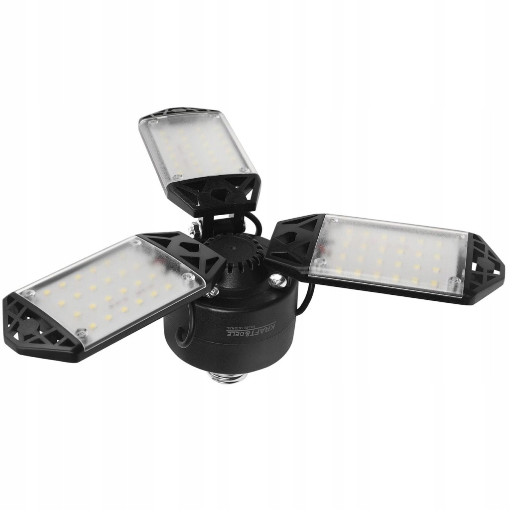 Lampa warsztatowa sufitowa 3 panele składane LED 90° 80W 8500 lm