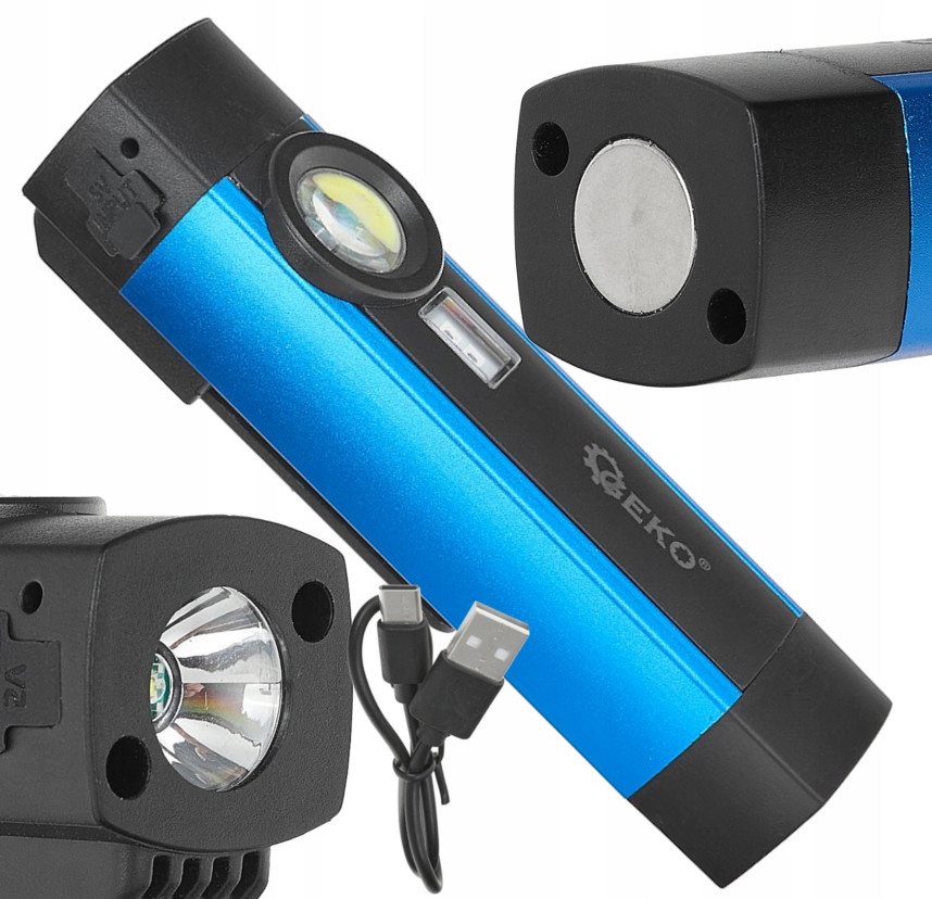 G15125 Latarka wielofunkcyjna z magnesem + UV LED COB 5W 2000mAh 300lm IP54