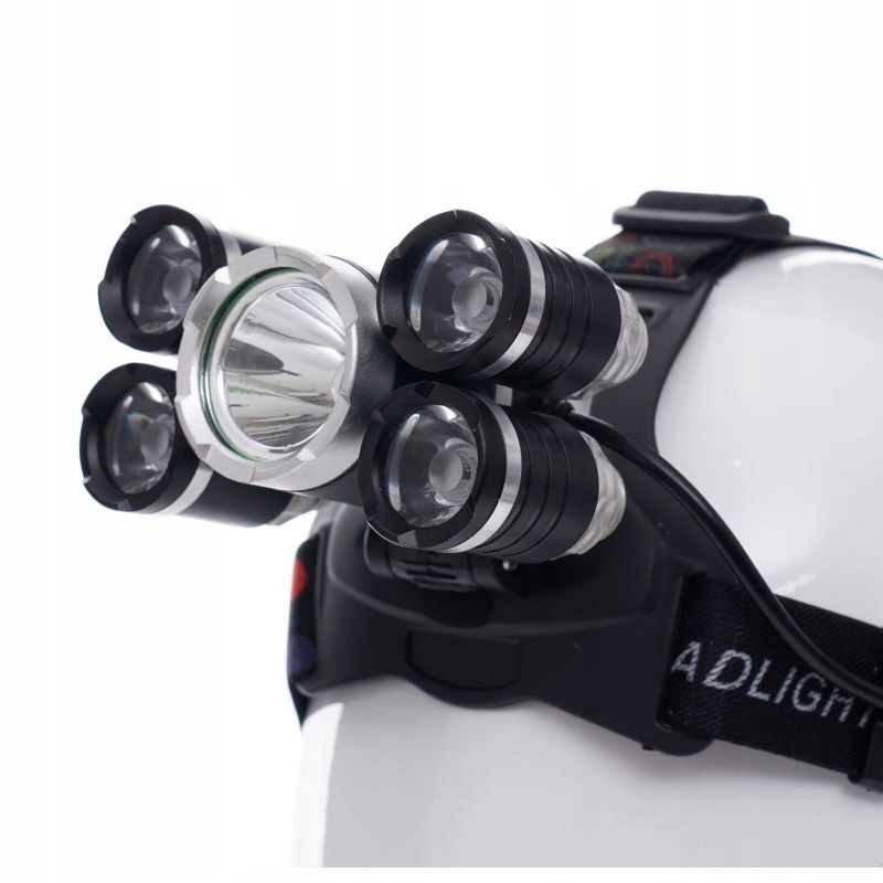 LATARKA CZOŁOWA CZOŁÓWKA LAMPKA T6 LED AKUMULATOROWA 5 DIOD