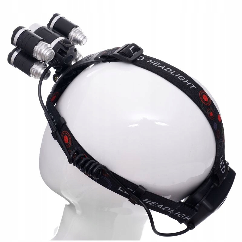LATARKA CZOŁOWA CZOŁÓWKA LAMPKA T6 LED AKUMULATOROWA 5 DIOD