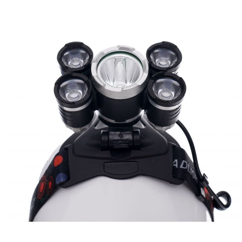 LATARKA CZOŁOWA CZOŁÓWKA LAMPKA T6 LED AKUMULATOROWA 5 DIOD