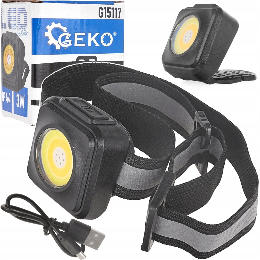 LAMPA WSTRZĄSOODPORNA LATARKA CZOŁOWA CZOŁÓWKA LED COB 3W 500lm 500mAh