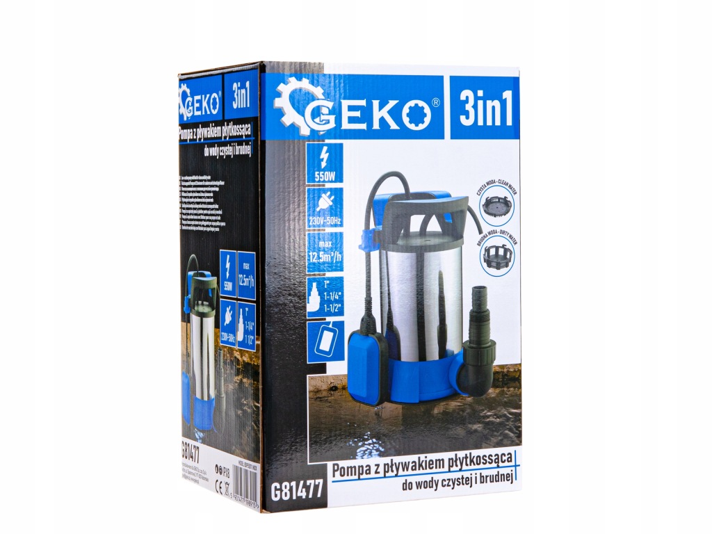 Pompa zatapialna Geko 550 W 12500 l/h