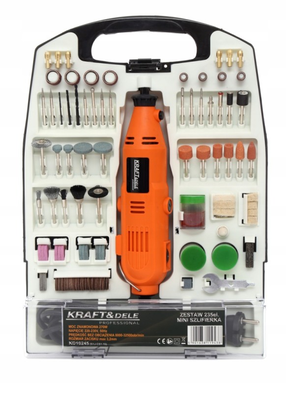 Mini szlifierka frezarka 270W 235 elementów Dremel Kraft&Dele KD10245