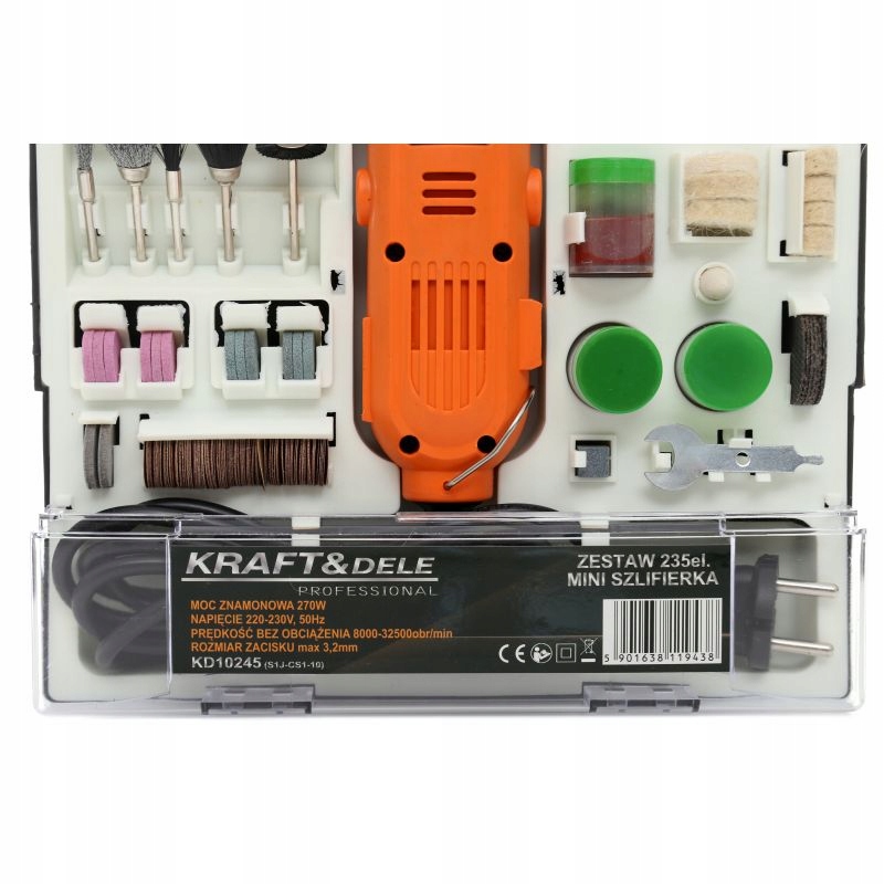 Mini szlifierka frezarka 270W 235 elementów Dremel Kraft&Dele KD10245